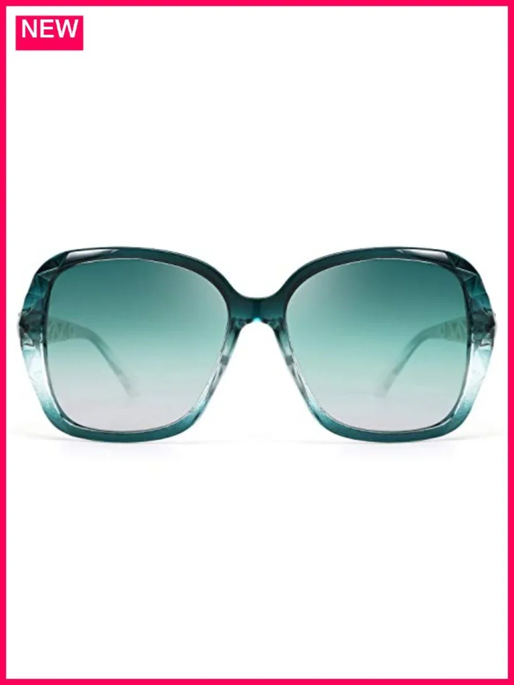 Women's Square Sunglasses with Crystal Decor Composite Frame, Polarized UV400